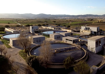 Imagen a�rea de la Depuradora de La Murtra (Gav&agrave; Mar) (EDAR Gav&agrave;-Viladecans) (fotograf&iacute;a: EMA)